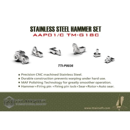 TTI Airsoft CNC Stainless Steel Hammer Set for AAP01 / TM G18C