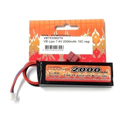 VB Power Li-Po 7.4V 2000mAh 15C Battery - Regular