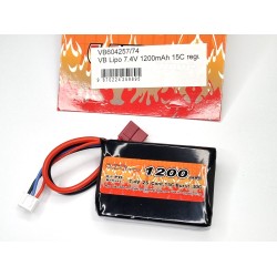 VB POWER LI-PO 7.4V 1200MAH 15C BATTERY - REGULAR