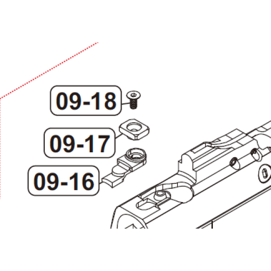 VFC HK416 (V1) GBBR Replacement Part 09-16, 09-17, 09-18 - Nozzle Guide Set