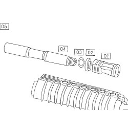 WE M4 (OB) GBB Replacement Part # 2 - FLASH HIDER SPACER