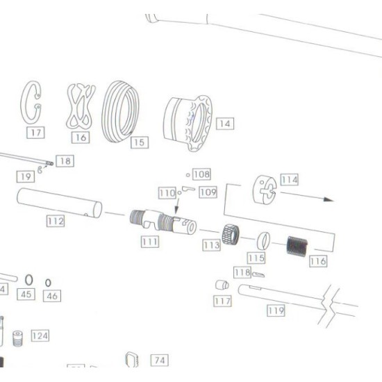 WE M4 (CB) Replacement Part #114 -Nozzle Part