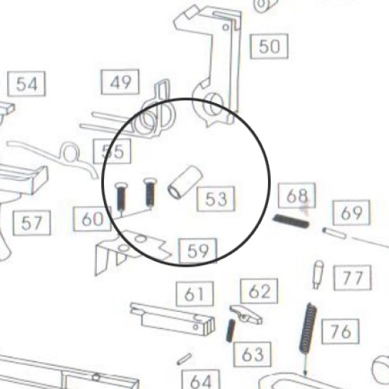WE M4 GBB Replacement Part # 53 - Hammer Pin Bushing