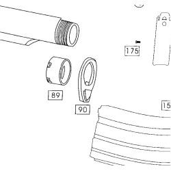 WE M4 GBB Replacement Part # 90 - Receiver End Plate