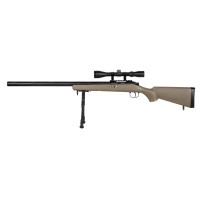 [Pre-Order] Well Pro M700 Spring Power Bolt Action Sniper Rifle Set - MB03DU, Tan