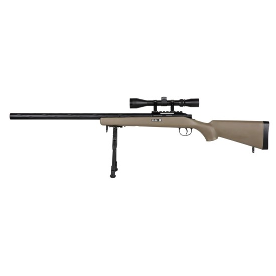 [Pre-Order] Well Pro M700 Spring Power Bolt Action Sniper Rifle Set - MB03DU, Tan