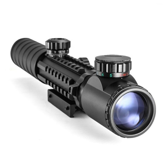B style 3-9x 32mm Red/Green Illuminated Rifle Scope with Tri-Rails