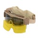 TR Style Large Ventilated Tactical Goggles with 3 Lenses - Tan