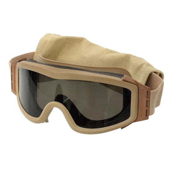 E Style Tactical Goggles with 3 Lenses - Tan