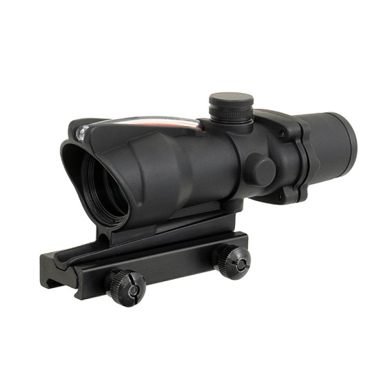 Emerson Gear T Style ACOG 4x Functional Red Fiber Optic Rifle Scope - Black