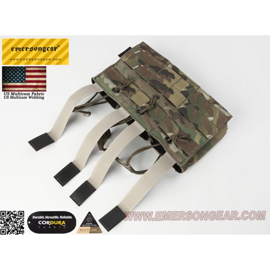 EmersonGear Triple AK Open-Top Magazine Pouches with Bungee Retention - US Multicam